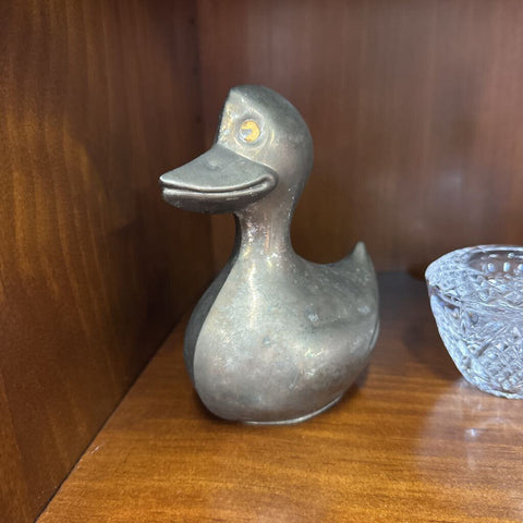 Silverplated Duck Coin Bank