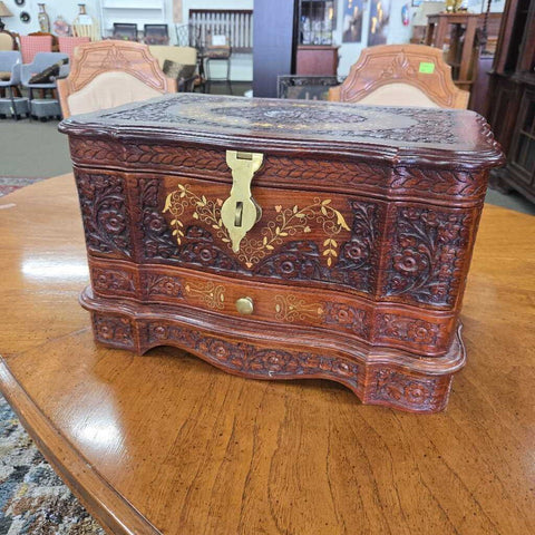 Hand Craved Tabletop Trunk