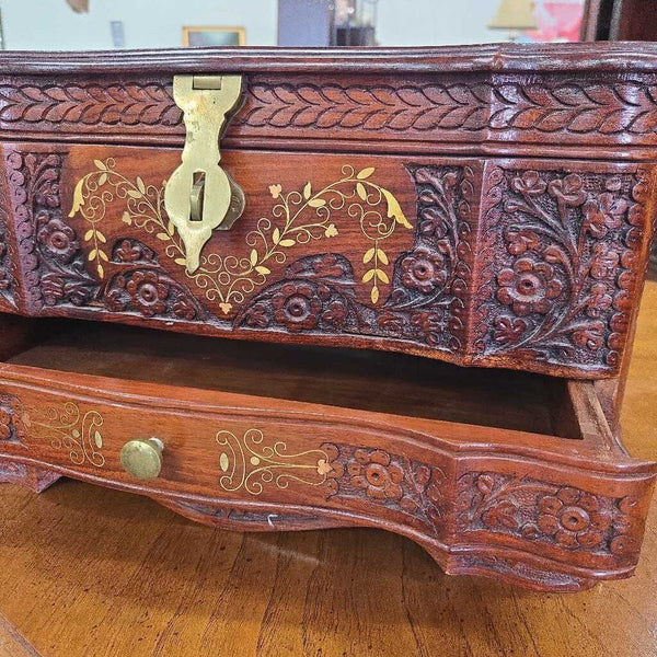 Hand Craved Tabletop Trunk