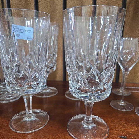 Gorham King Edwards Crystal Set of 4 Water Goblets