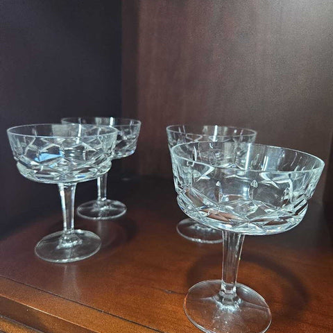 Gorham King Edwards Crystal Set of 4 Champagne Glasses