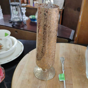 Lotus Etched Bud Vase
