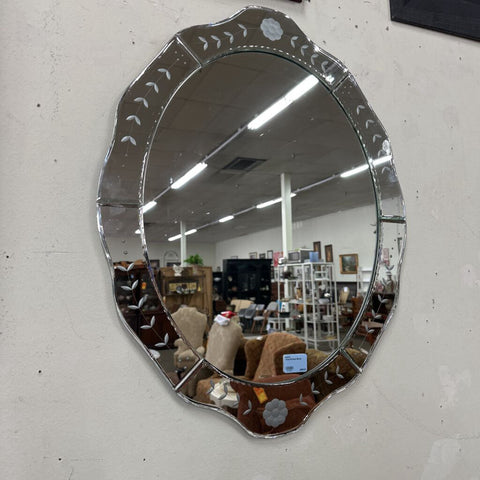Oval Etched Mirror