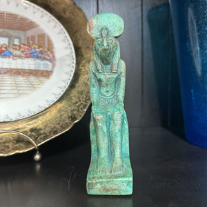 Glazed Soapstone God Ra, Made in Egypt