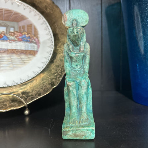 Glazed Soapstone God Ra, Made in Egypt