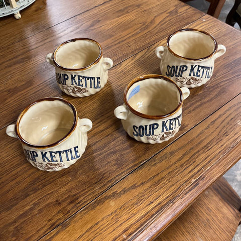 Set of 4 Double Handled Soup Bowls