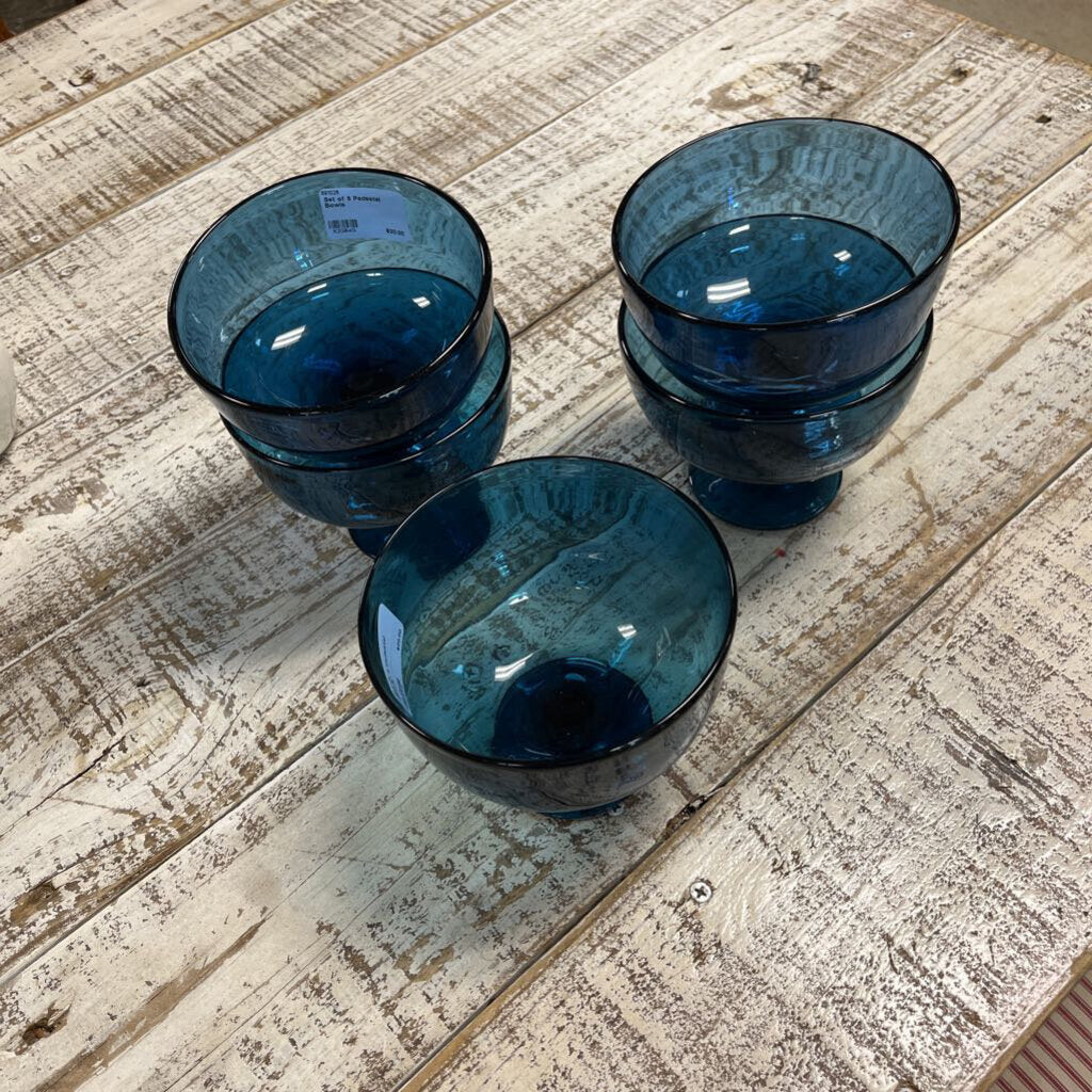 Set of 5 Pedestal Bowls