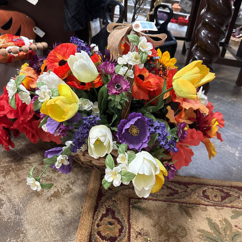 Faux Floral Basket