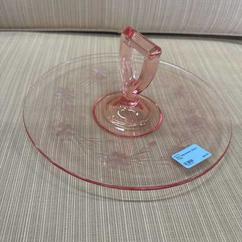 Pink Depression Glass Tray