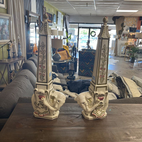 2pc Italian Elephant Decor