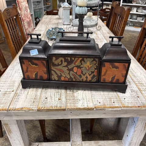 Set of 3 Canisters on Stand