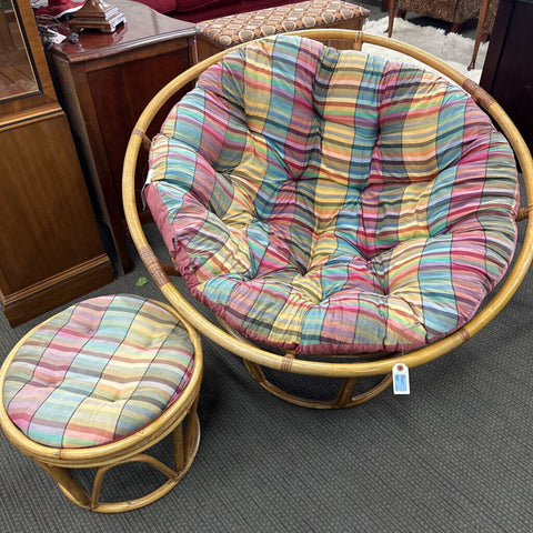 Papasan Chair w/Ottoman