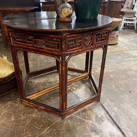 Half Moon Bamboo Table