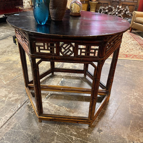 Half Moon Bamboo Table