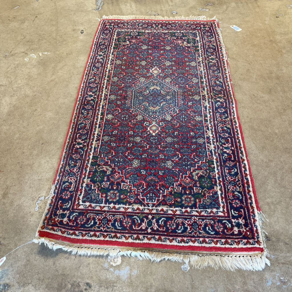 2'4.5" x 4' 10.5" Handwoven Rug AS IS