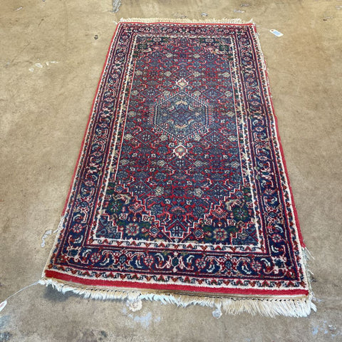 2'4.5" x 4' 10.5" Handwoven Rug AS IS