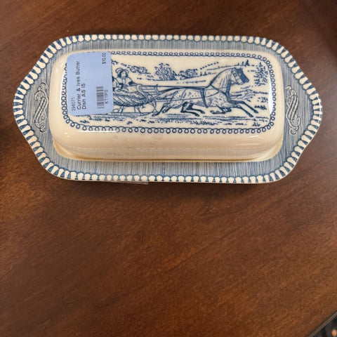 Currier & Ives Butter Dish AS IS
