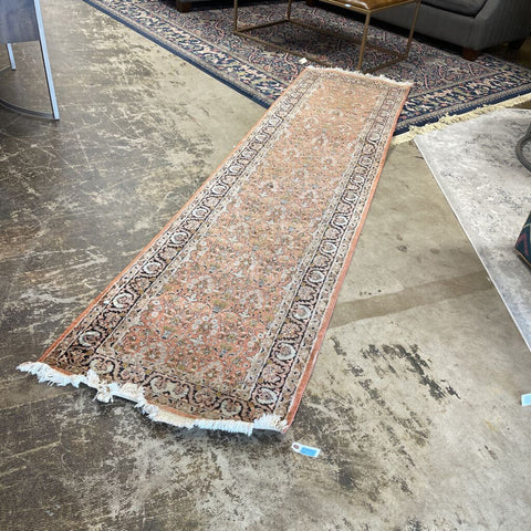 2'6" x 10' Handwoven Silk Wool Blend Rug AS IS