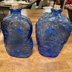 Set of 2 Blue Bottles