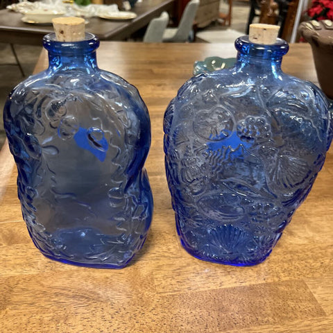 Set of 2 Blue Bottles