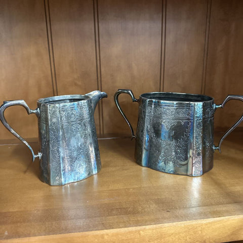 Silver Plated Cream & Sugar Set