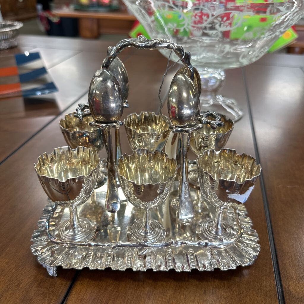 Vintage Silver Plated Hard Boiled Egg Set