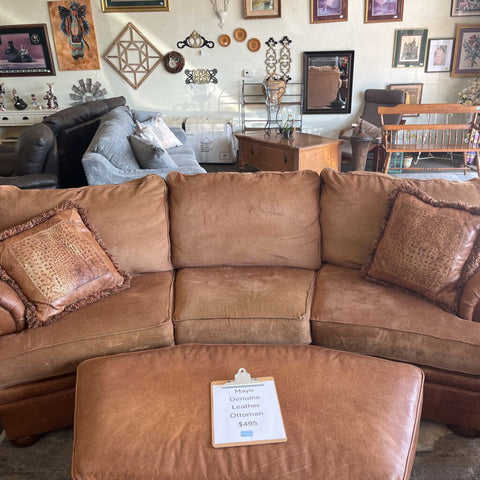 Mayo Genuine Leather Conversational Sofa
