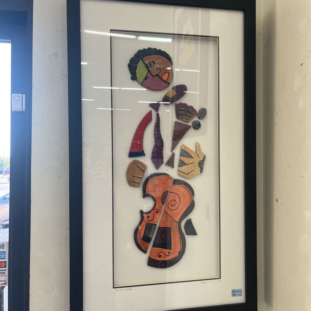 Original Art New Orleans Artist "Me & My Guitar"