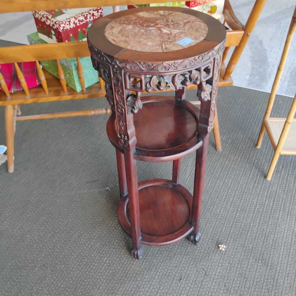 Antique Marble Top Plant Stand