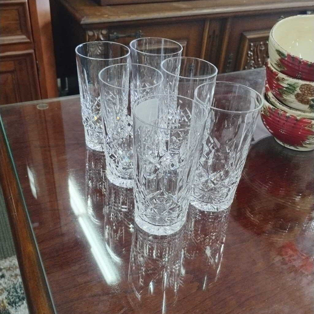 Set of 6 Waterford Crystal Water Glasses