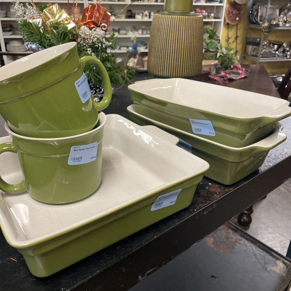 5pc Green Bakeware