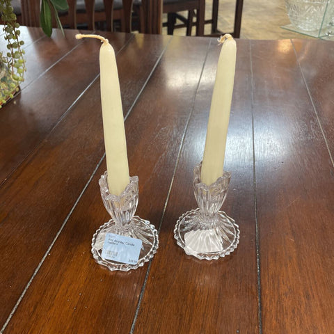 Pair Crystal Candle Holders