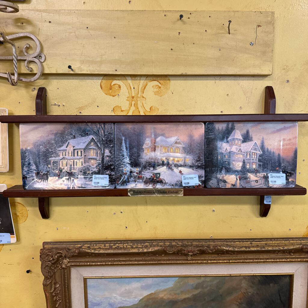 Thomas Kincaid Wall Shelf w/3 Plates