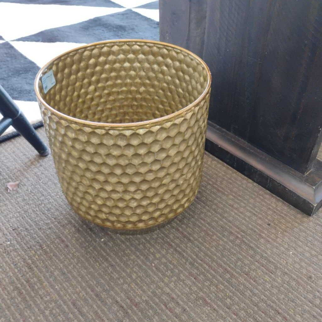 Hammered Brass Decor Bucket