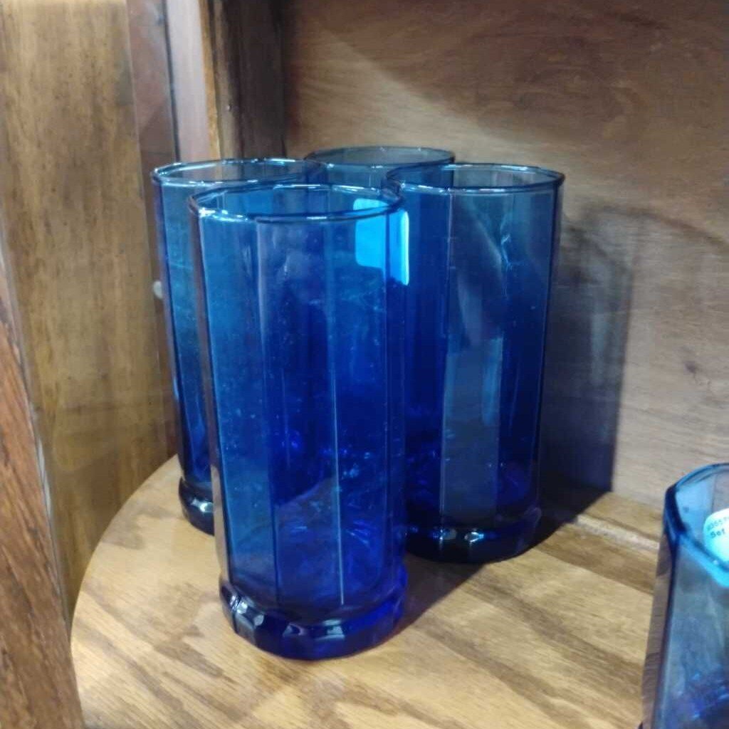 Set of 4 Blue Glasses