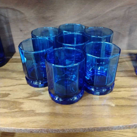Set of 7 Blue Glasses