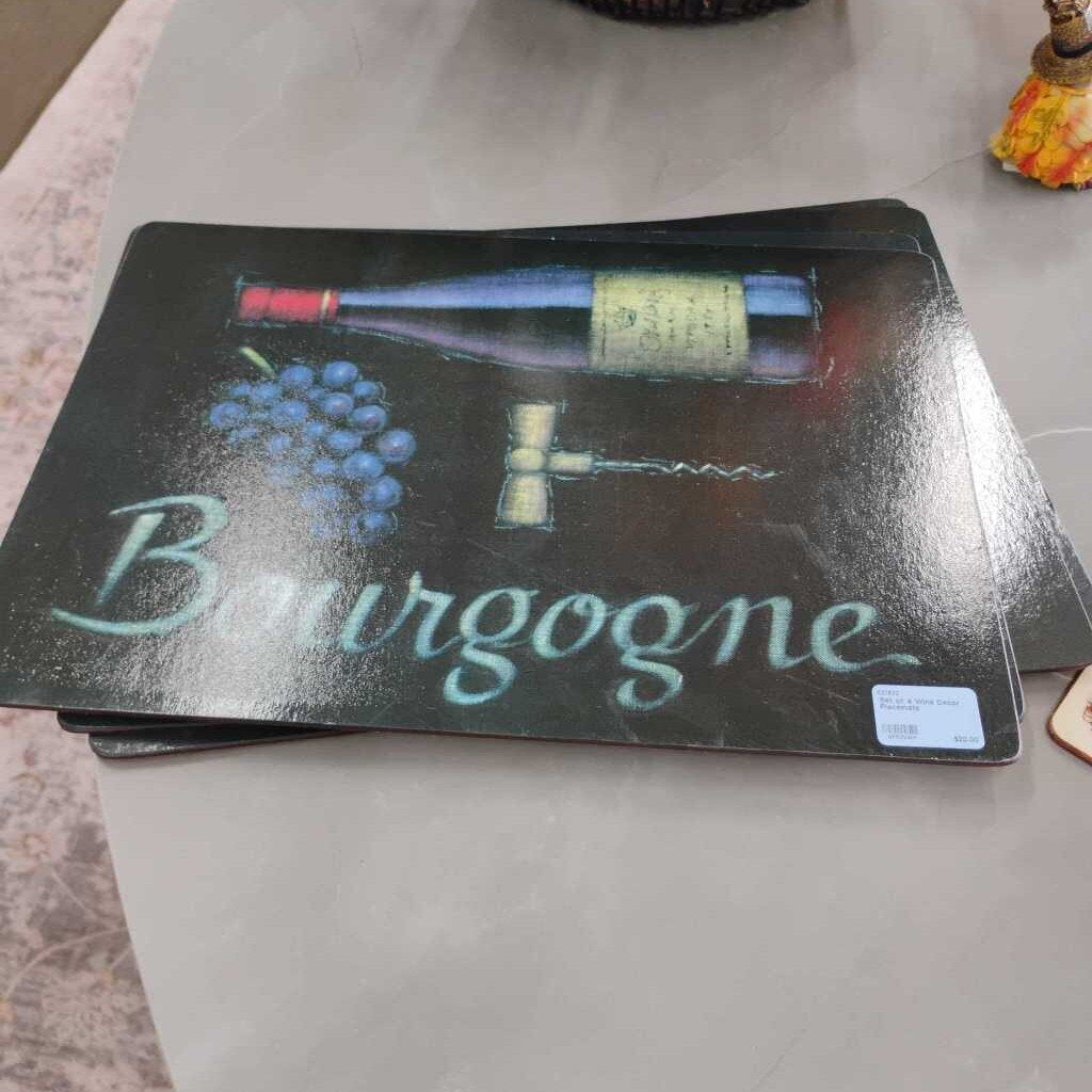 Set of 4 Wine Decor Placemats