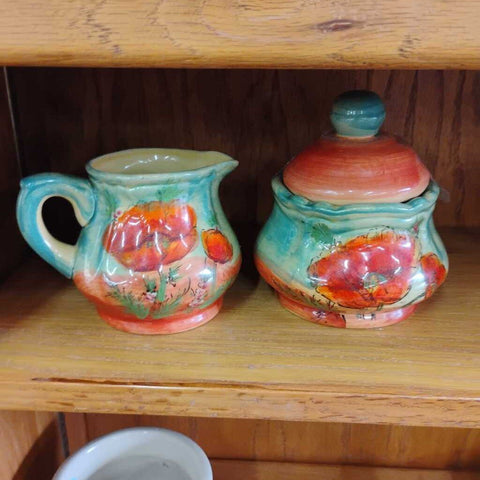 Terra Poppy Cream & Sugar Set
