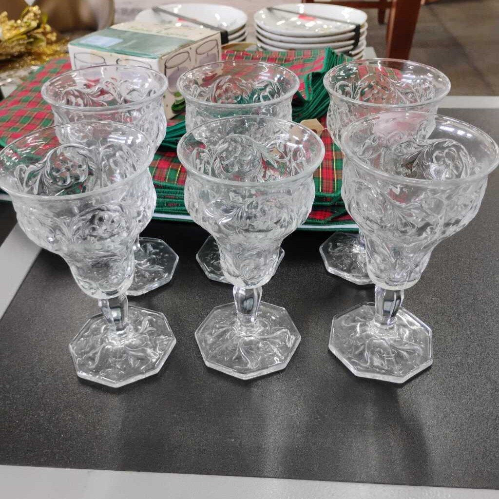 Set of 6 VTG Mckee Rock Crystal Glasses