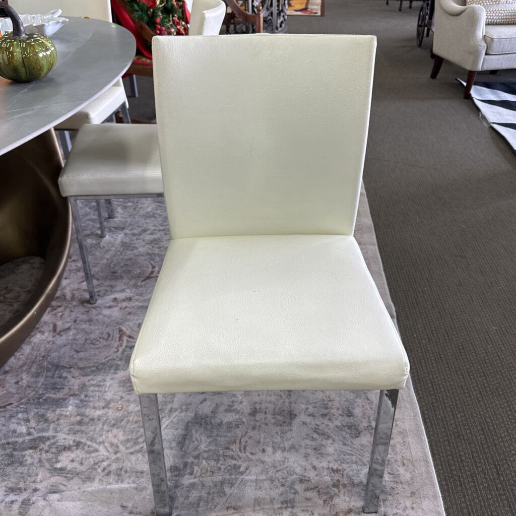 Set of 6 Copenhagen Leather & Chrome Dining Chairs