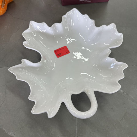 White Ceramic Leaf Dish