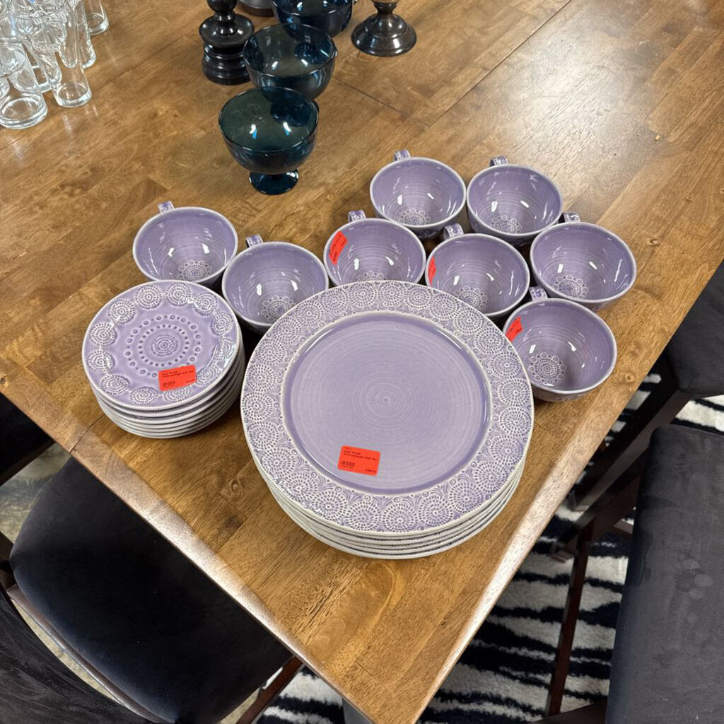 24pc Purple Anthropologie Dish Set