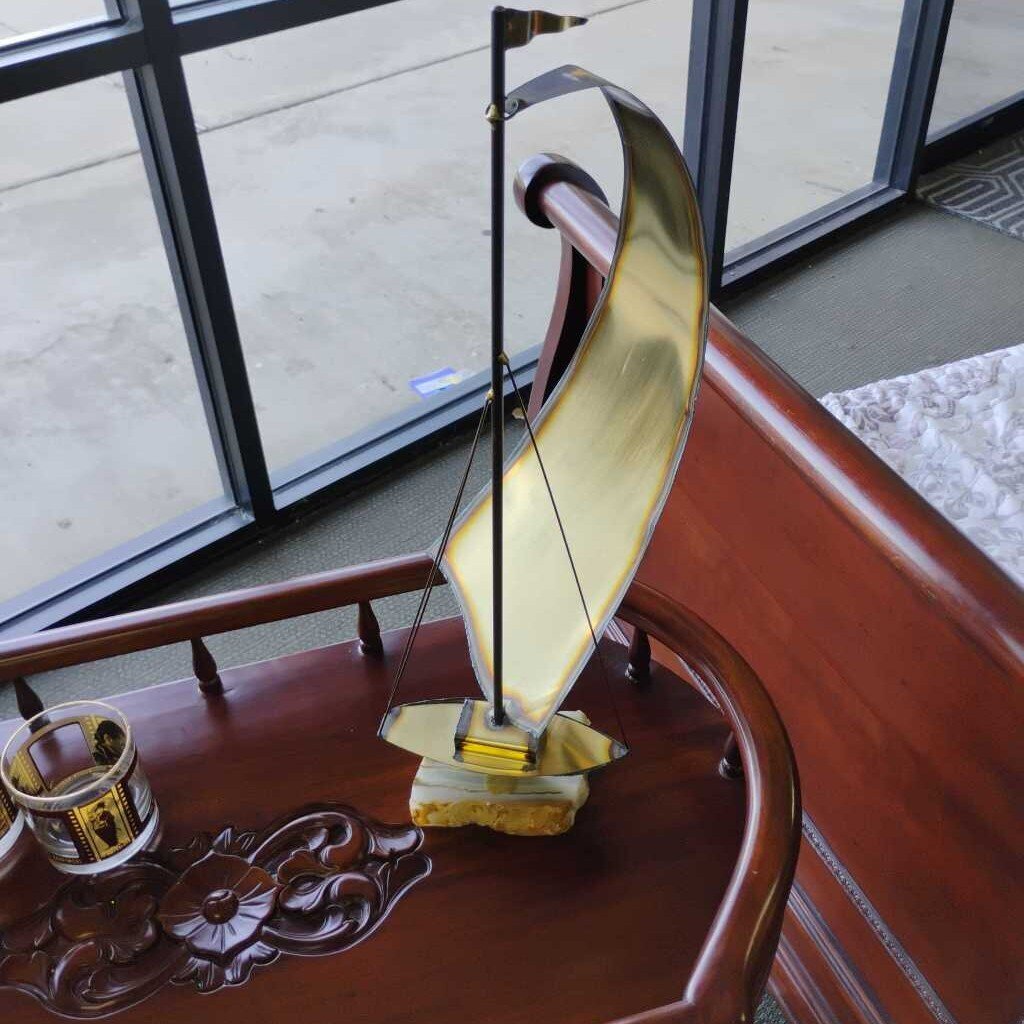 VTG Handcrafted Sailboat on Marble