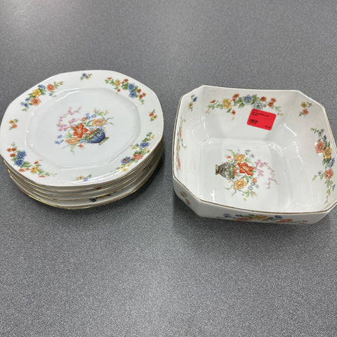 Serving Bowl w/6 Plates