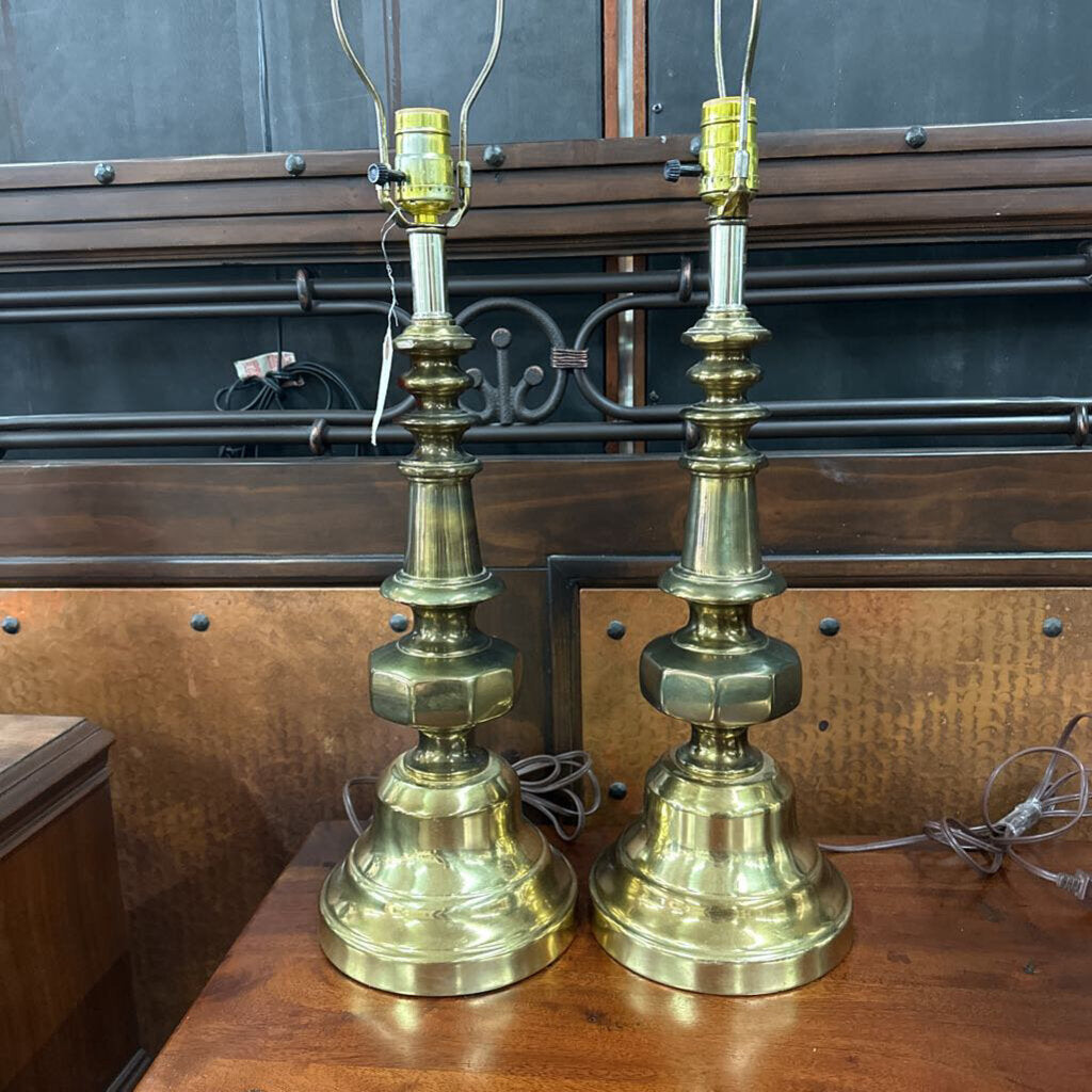Pair of Brass Lamps NO SHADES