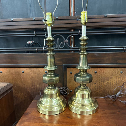 Pair of Brass Lamps NO SHADES