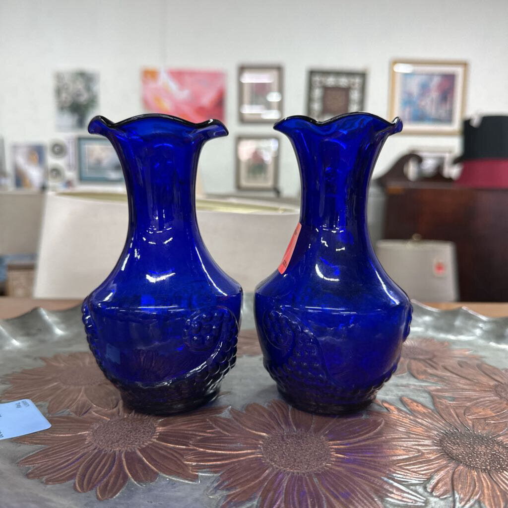 Pair of Cobalt Blue Vases
