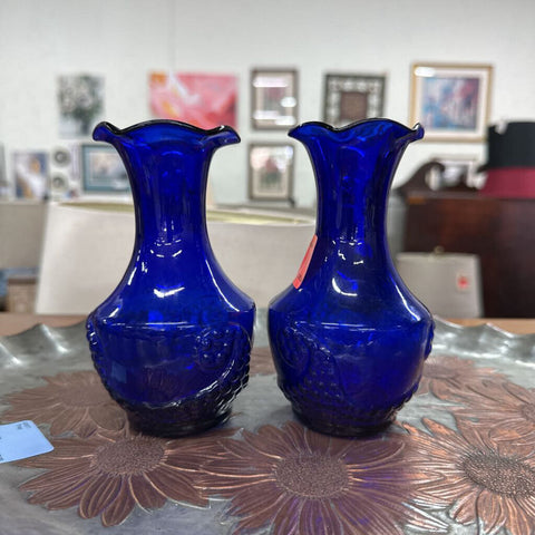 Pair of Cobalt Blue Vases