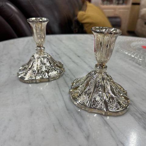 Pair of Silver Plated Candle Stick Holders