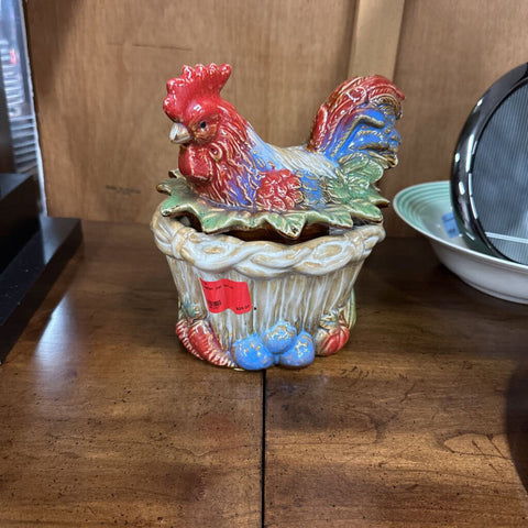 Rooster Jar w/Lid